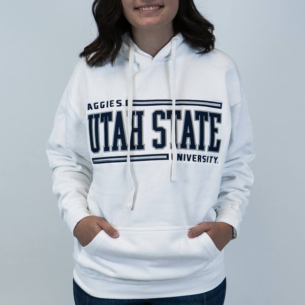 White, Utah State, Aggies, University, Hoodie, Sweatshirt
